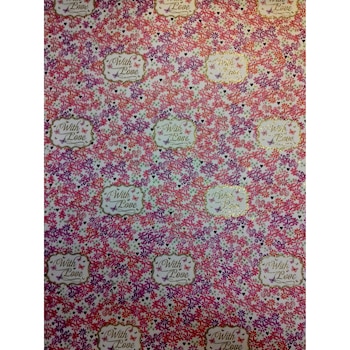 Hartie de impachetat - Love Floral, Cu model Hartie de impachetat - Love Floral, Cu model
