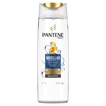 Sampon PANTENE Pro-V Micellar Cleanse & Nourish, 360 ml, Pentru Par Gras si Fara Viata, Cu Apa Micelara Sampon PANTENE Pro-V Micellar Cleanse & Nourish, 360 ml, Pentru Par Gras si Fara Viata, Cu Apa Micelara