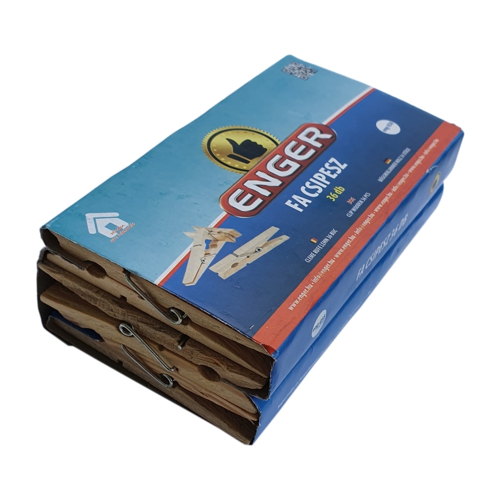 Set 36 bucati carlige pentru rufe din lemn, 7cm