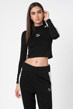 Puma, Bluza crop cu maneci lungi Classics, Negru, XS Puma, Bluza crop cu maneci lungi Classics, Negru, XS