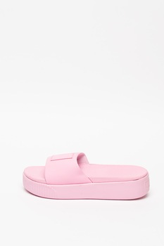 Puma, Papuci cu aplicatie logo Platform Wns, Roz, 4 Puma, Papuci cu aplicatie logo Platform Wns, Roz, 4