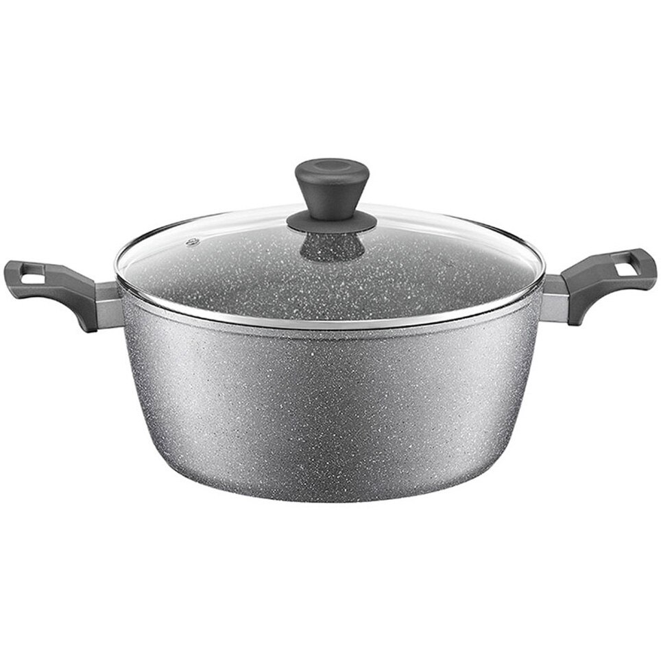 Oala cu capac Ambition Qualum Stone Silverstone, inductie, 20 cm, 2.5 L