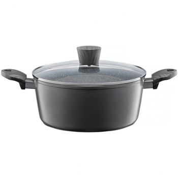 Oala cu capac Ambition Qualum Stone Loft, inductie, 20 cm, 2.5 L Oala cu capac Ambition Qualum Stone Loft, inductie, 20 cm, 2.5 L