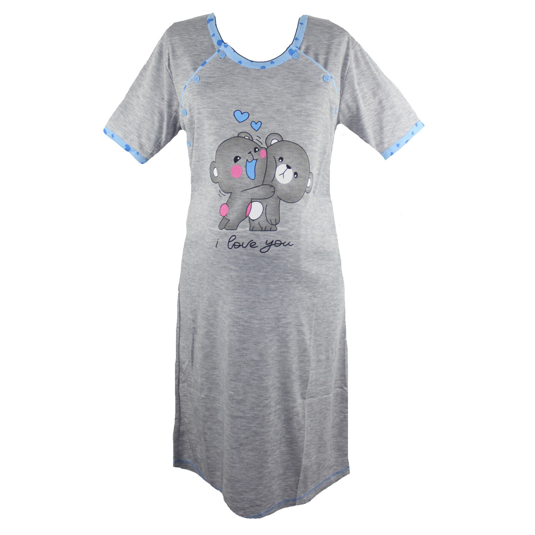 Camasa pentru alaptat, I love you, ursuleti, albastru L