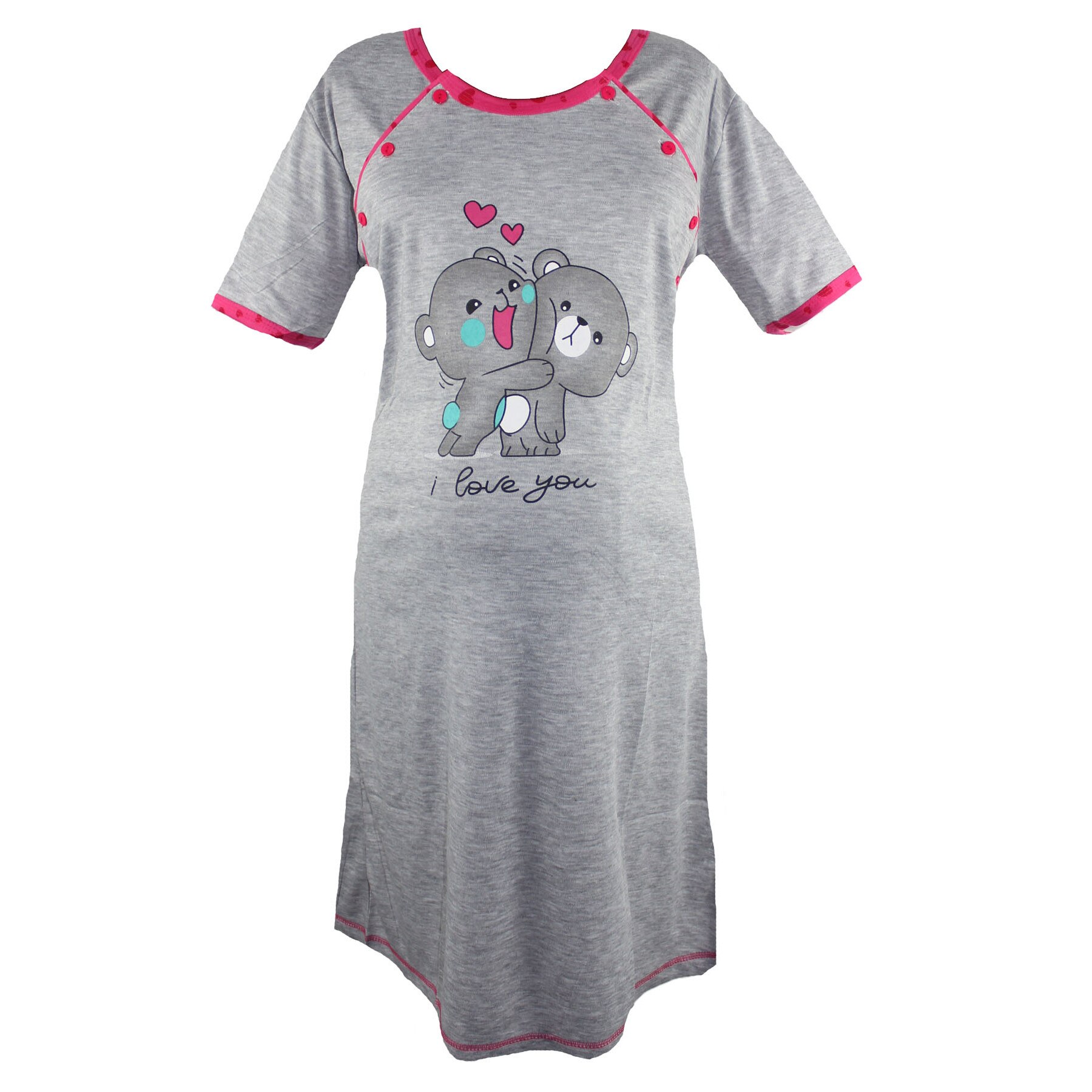 Camasa pentru alaptat, I love you, ursuleti, roz L