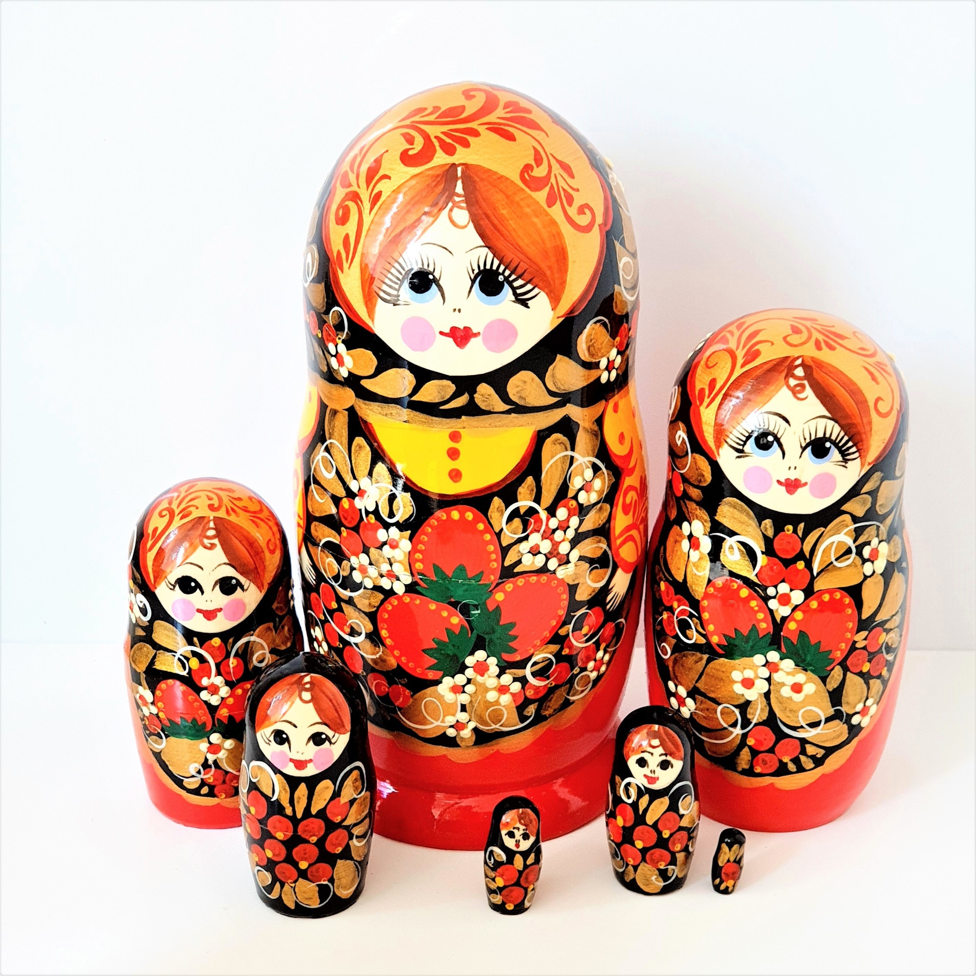 Modell Baba Rajz OEM Matryoshka baba készlet, eper modell, fa, többszínű, 7 db - eMAG.hu