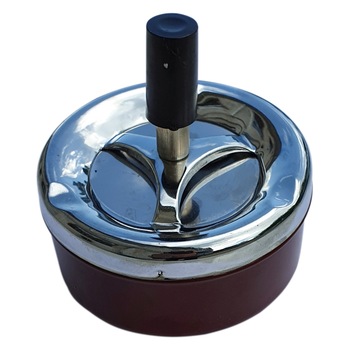 Scrumiera cu buton, din metal, 9x4,5cm Scrumiera cu buton, din metal, 9x4,5cm