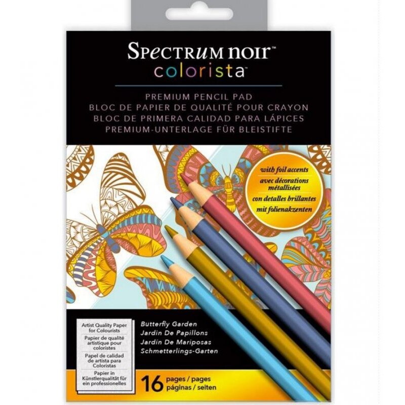 Bloc 16 planse de colorat Colorista, A4 ,Butterfly garden