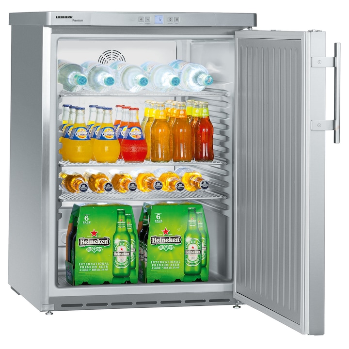 Професионален хладилник за вграждане под плот Liebherr FKUv 1660 Premium, Обем 130 л, H 83 см, Inox