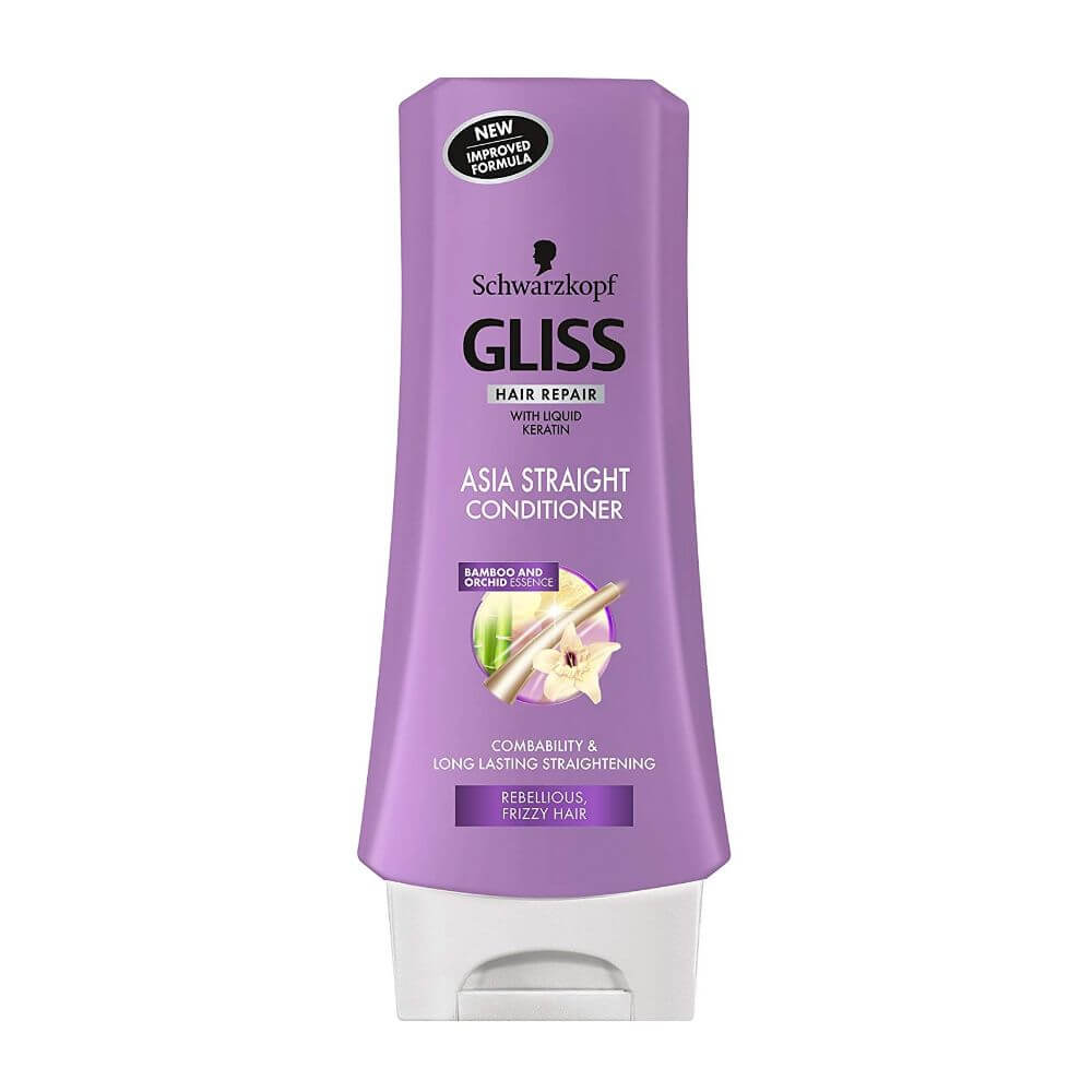 Balsam pentru Par GLISS Asia Straight, 200 ml, Pentru Par Fragil, Cu Keratina si Extract de Lotus, Balsamuri Ingrijire