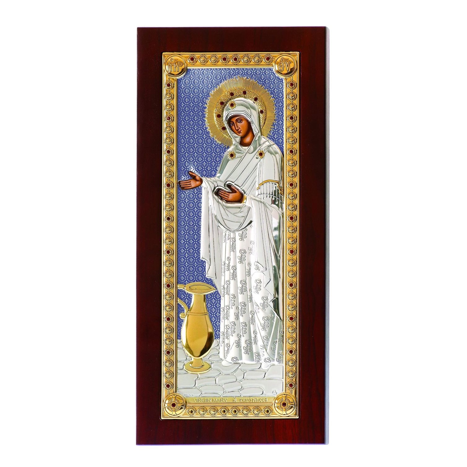 Icoana Argintata Sporul Casei Fundal Albastru 6x12cm ClassGifts