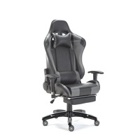 Scaun gaming functie recliner, suport picioare, cotiere 3D reglabile, Negru/Gri