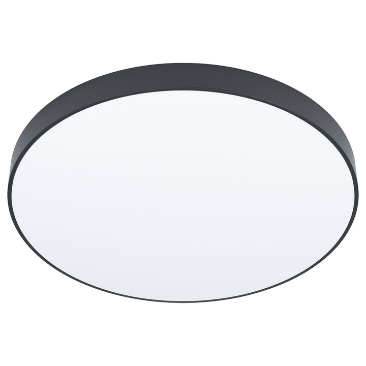 Plafoniera dimabila ZUBIETA-A, EGLO, LED, 24W, 2300 lm, lumina rece, neutra, calda, otel, plastic, alb, negru, 45 x 4 cm, telecomanda inclusa