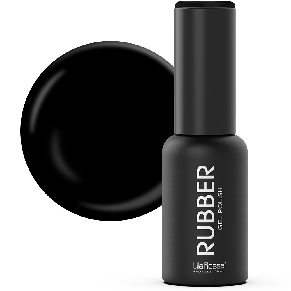 Oja semipermanenta, Lila Rossa, Rubber, 022, Black , Lucios, 7 ml