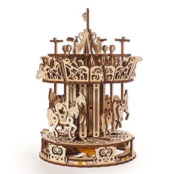Puzzle mecanic 3D Ugears - Carusel - 305 piese Puzzle mecanic 3D Ugears - Carusel - 305 piese