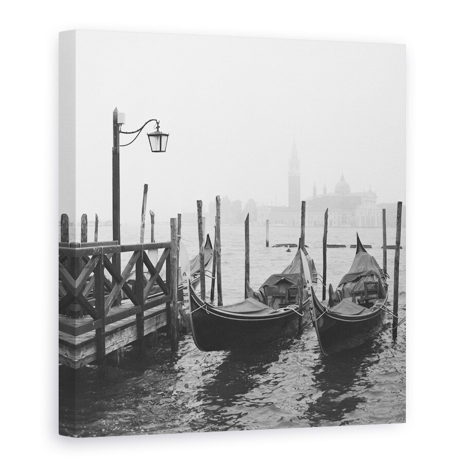 Tablou Canvas - Dimineata In Venetia, Italia, Pier, Turn, Ceata, 70 x 70 cm