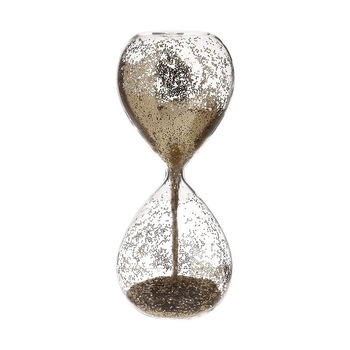 Clepsidra decorativa cu nisip gliter, din sticla, gold 7 x 17 cm Clepsidra decorativa cu nisip gliter, din sticla, gold 7 x 17 cm