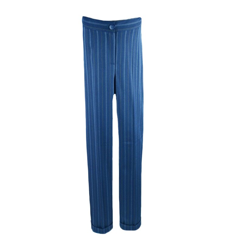 Pantaloni eleganti, fete, NN, cu dungi, Albastru