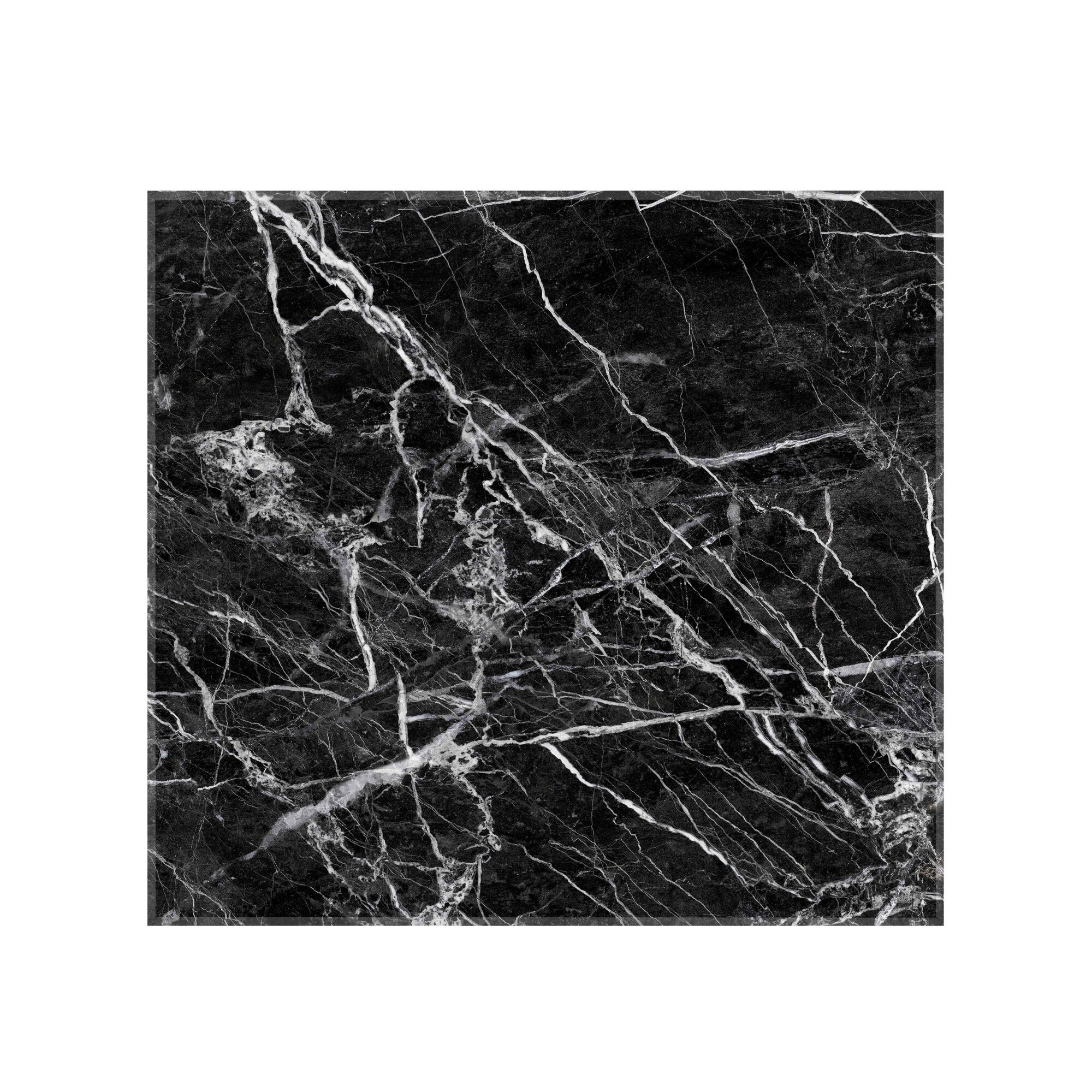 Sticla bucatarie securizata Saint Gobain Glass®, imprimata 60x55cm, protectie antistropire pentru aragaz, Ambra Deco, Negru Marmura