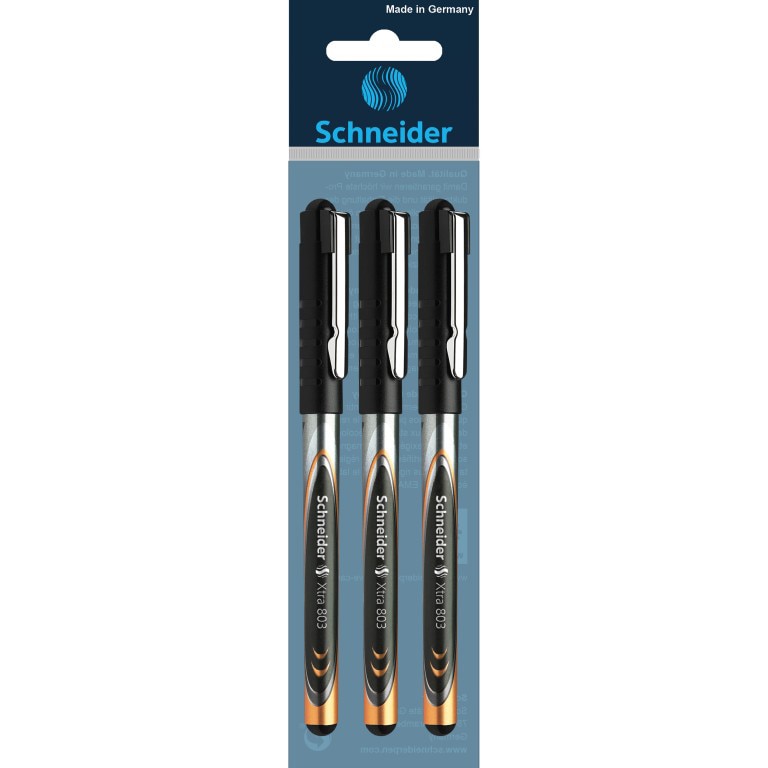 Roller varf cilindric 0.3mm Schneider Xtra 803, Negru, 3 buc/set