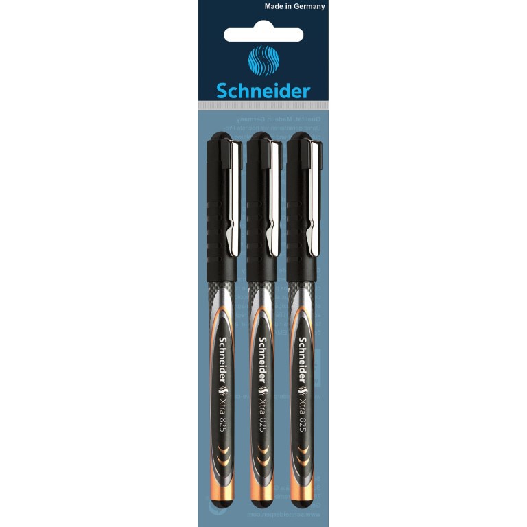 Roller varf conic 0.5mm Schneider Xtra 825, Negru, 3 buc/set