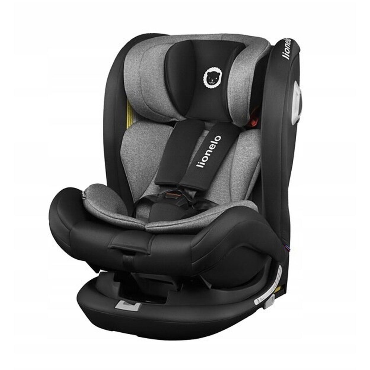 Scaun auto, Lionelo, Bastiaan RWF, Pozitie de somn, Protectie laterala, Rotire 360 grade, 0-36 Kg, cu Isofix, Negru
