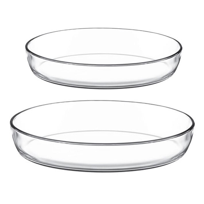 Set 2 vase ovale , termorezistente, 26/35x7 cm