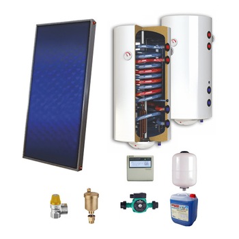 Sistem solar presurizat, panou solar plan Sunsystem PК SL FP 2.0, boiler cu 2 serpentine si rezistenta electrica Sunsystem 100 litri, pompa 25-60, controller, vas expansiune, antigel, supapa 1/2, aerisitor 1/2 Sistem solar presurizat, panou solar plan Sunsystem PК SL FP 2.0, boiler cu 2 serpentine si rezistenta electrica Sunsystem 100 litri, pompa 25-60, controller, vas expansiune, antigel, supapa 1/2, aerisitor 1/2