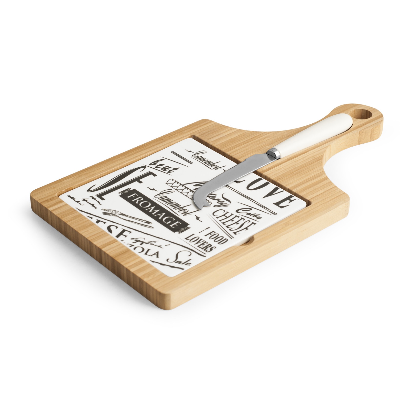 Tocator servire branzeturi,3 piese, 19X34 cm