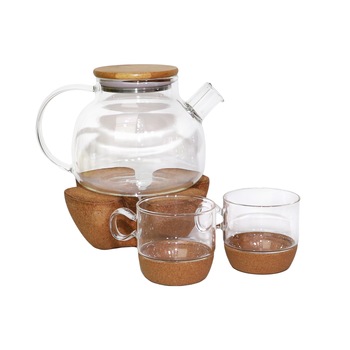Set Ceai Din Sticla Si Pluta Set Ceai Din Sticla Si Pluta