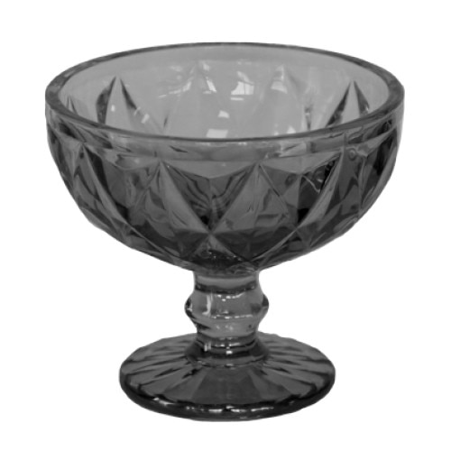 Set 6 boluri de sticla RAKI WICKED pentru inghetata cu picior si forme in relief 12x10cm 370ml