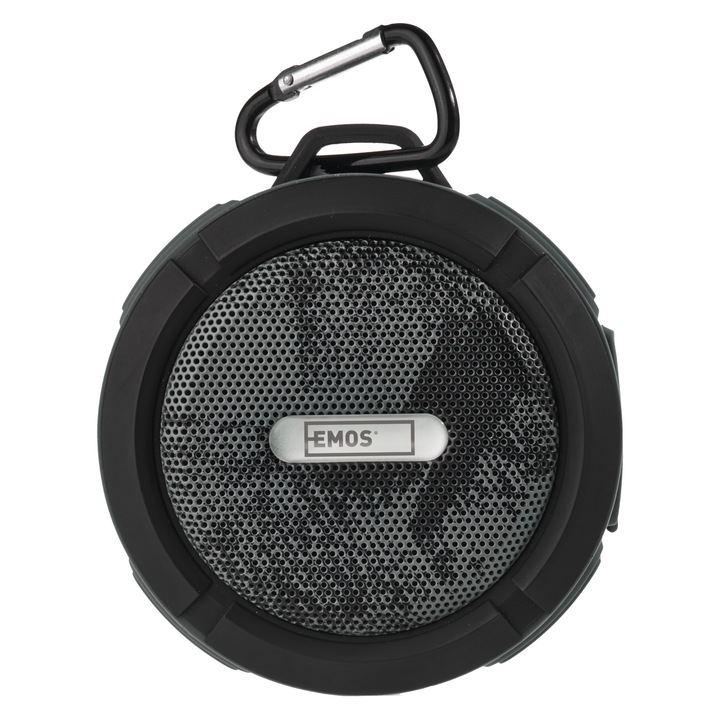 Преносима тонколона Emos Freestyle E0075, Мощност 5W, Bluetooth CSR 4.0, Степен на защита IP65, Вендуза, Автономия до 5 часа, Тъмносив