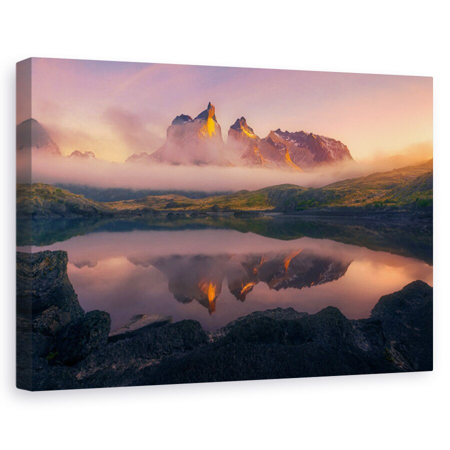 Tablou canvas - Eternitate, Peisaj, Munte, Patagonia, Rasarit De Soare, 80 x 120 cm