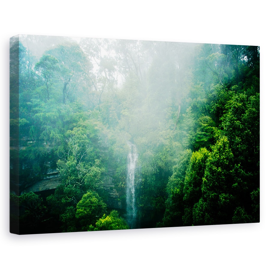 Tablou canvas - Verde, Peisaj, Cascada, Ploaie, Padure, 80 x 120 cm