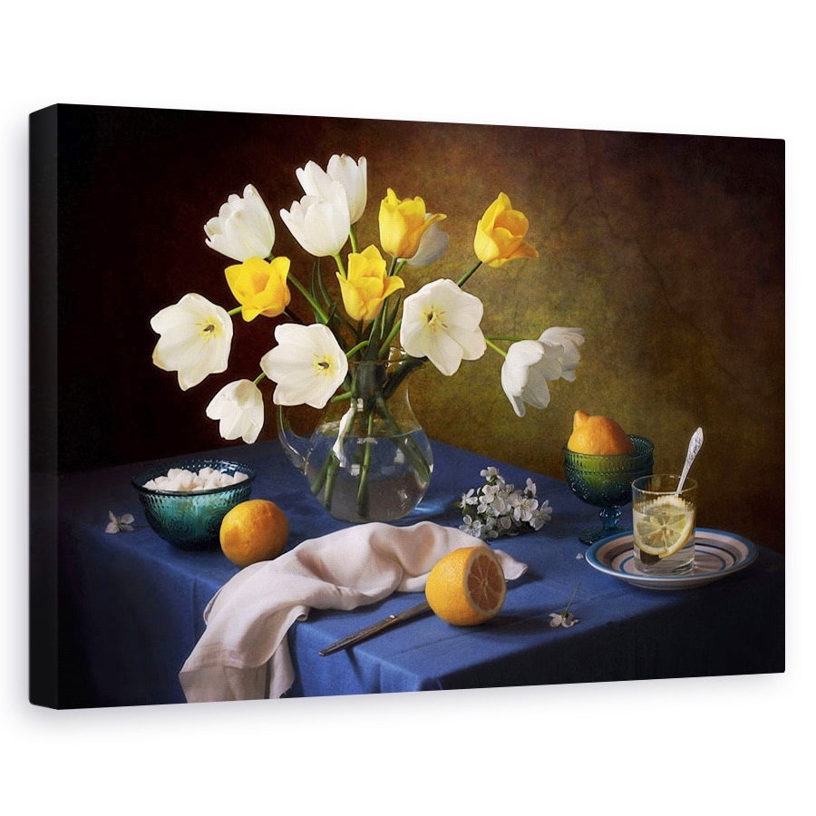 Tablou canvas - Natura moarta, Buchet, Flori, Lamaie, 60 x 90 cm
