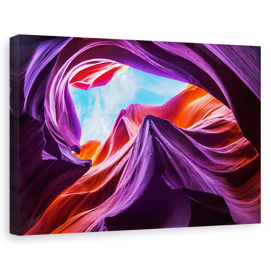Tablou canvas - Coborare magica in anionul din Antelope, Peisaj, Piatra, Violet, Rosu, 80 x 120 cm