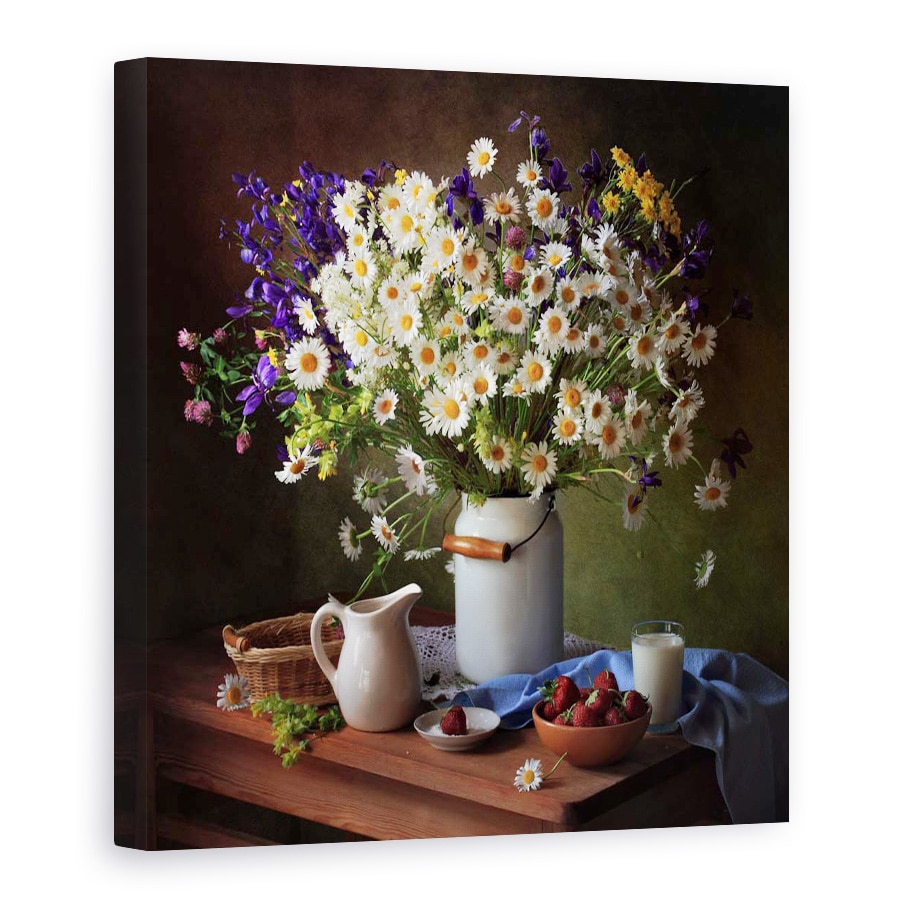 Tablou Canvas - Natura Moarta, Bloom, Vaza, Borcan, Ulcior, 90 x 90 cm