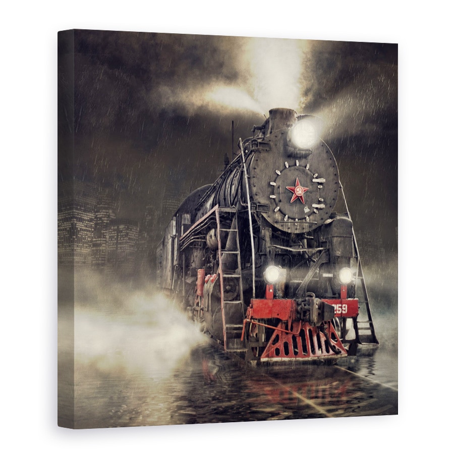 Tablou Canvas - Dincolo De Express, Tren Cu Aburi, Locomotiva, 90 x 90 cm