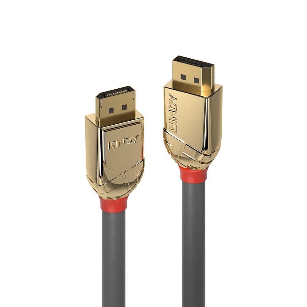 Cablu Displayport 4K UHD (DP certificat) T-T v1.2 10m Gold Line, Lindy L36296