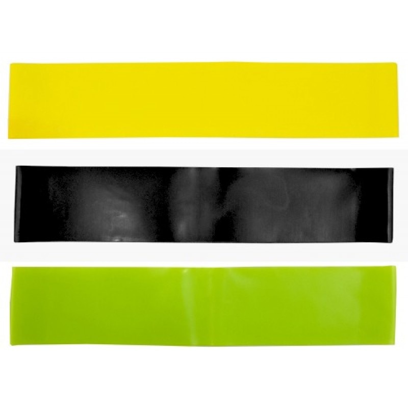 Set 3 benzi elastice pentru Picioare, multicolor, Booty Loop Mini Bands 3 trepte de dificultate, circumferinta de 51 cm x 5 cm