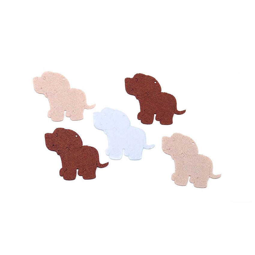 Set 6 figurine din fetru - catel, 7 cm