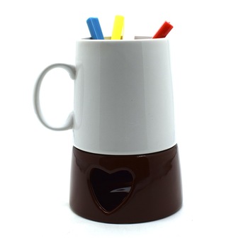 Set fondue din ceramica, Naimeed, D133-JC7005, suport maro inalt Set fondue din ceramica, Naimeed, D133-JC7005, suport maro inalt