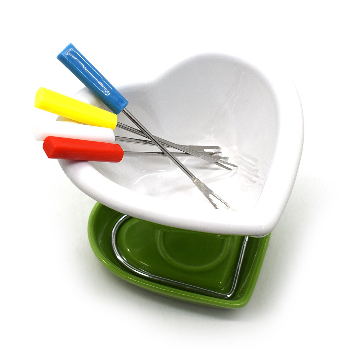 Set fondue din ceramica, Naimeed, D133-JCC7008A, Verde