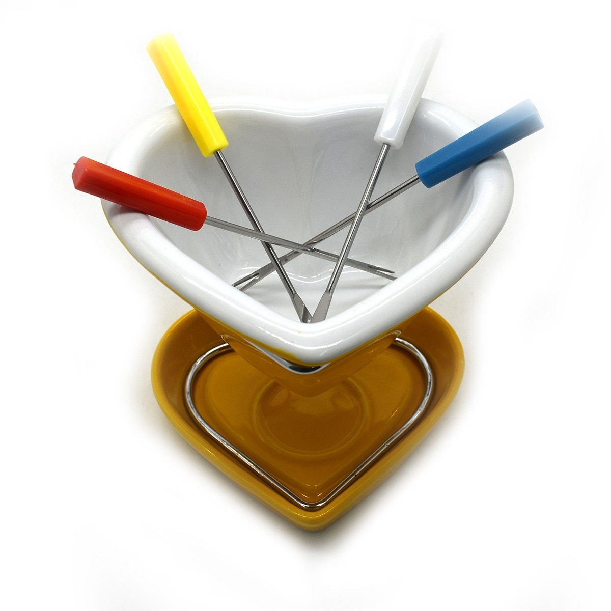 Set fondue din ceramica, Naimeed, D133-JCC7008A, Galben