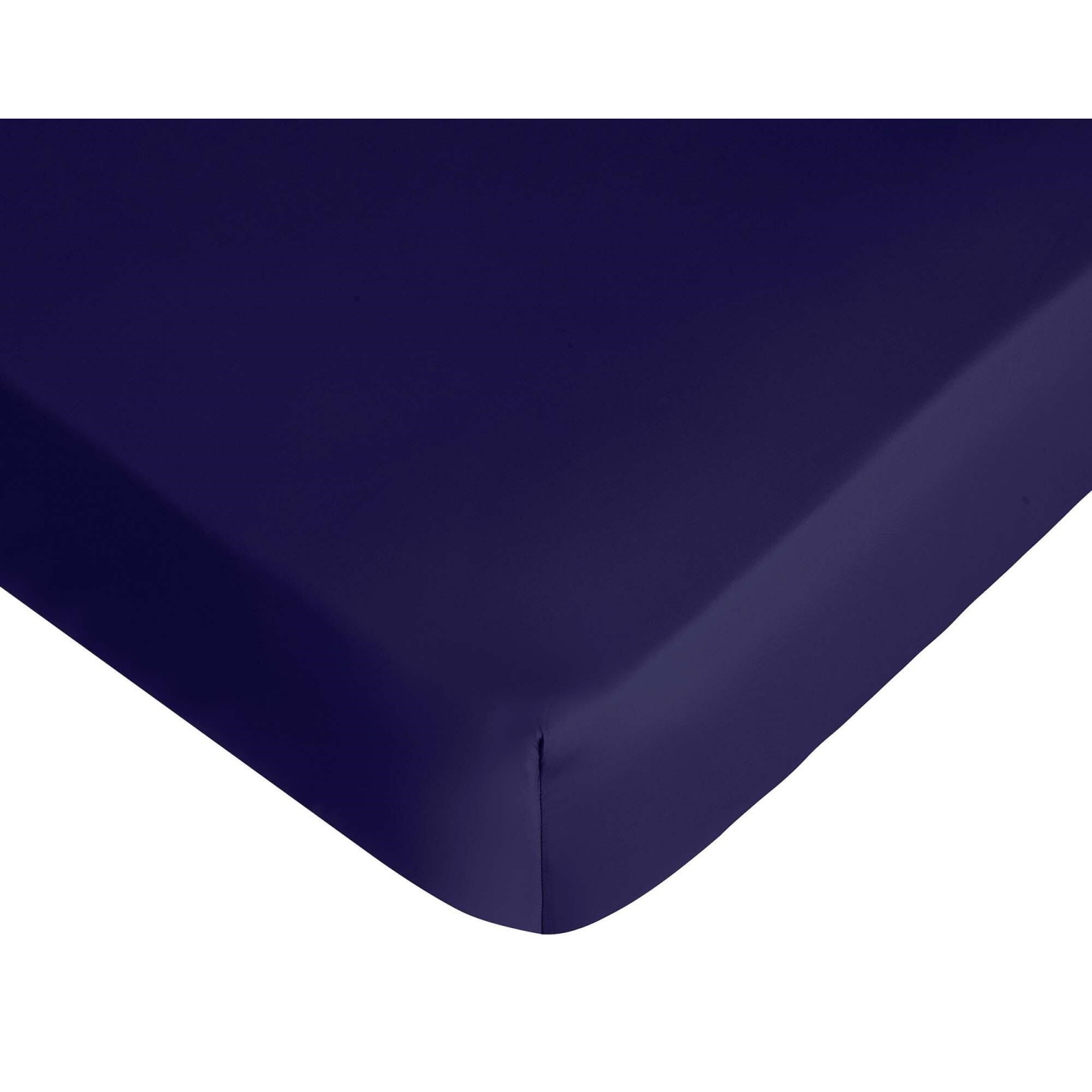 Cearceaf de pat cu elastic Descamps Satin Sublime 160x200cm, Albastru Marin