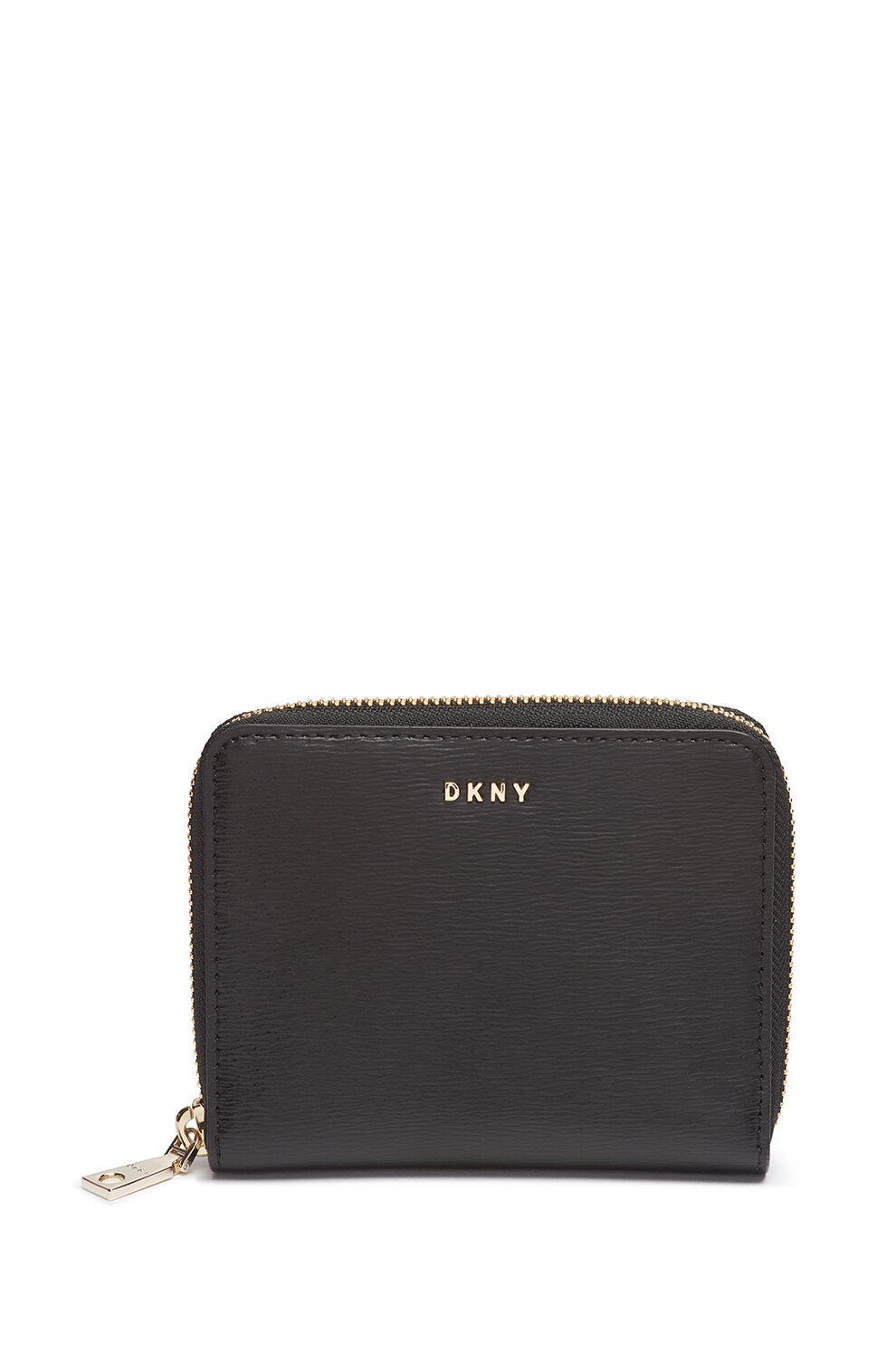 DKNY, Portofel de piele Bryant, Negru/Auriu