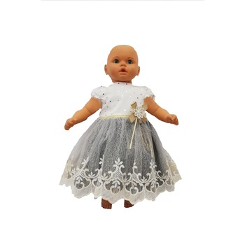 Rochie fete, din bumbac alb/auriu ,2 ani, 92cm Rochie fete, din bumbac alb/auriu ,2 ani, 92cm