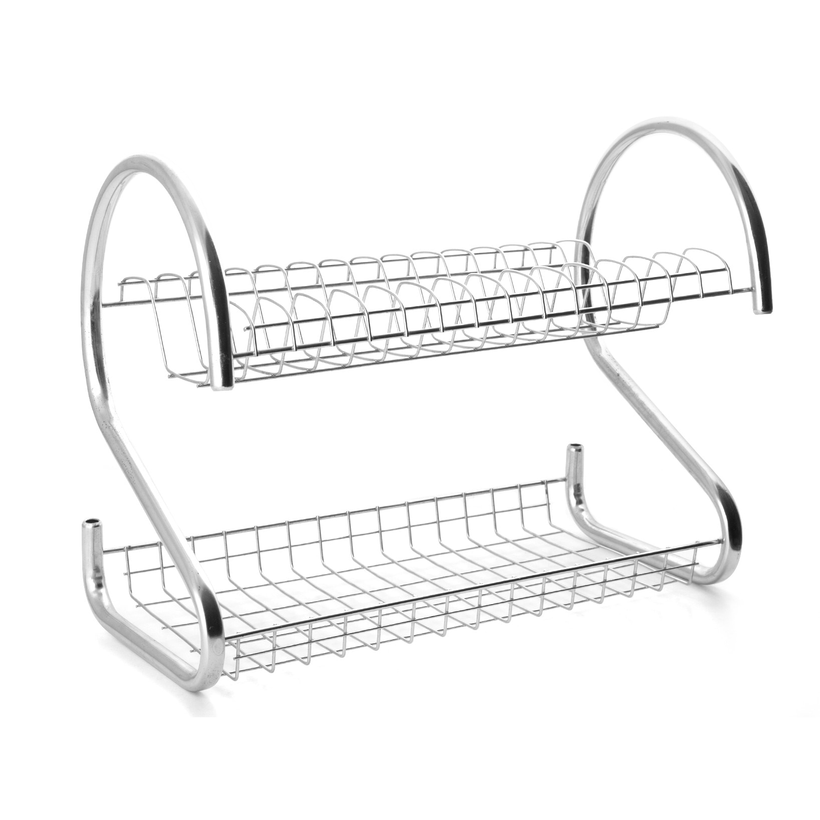 Suport pentru vase, 2 nivele, Otel cromat, 40x22x32 cm