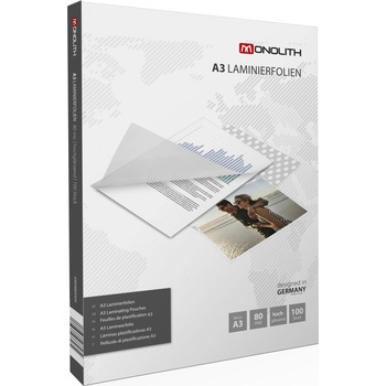 Folii laminare Monolith A3, 80 microni, 100buc/top Folii laminare Monolith A3, 80 microni, 100buc/top