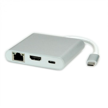 Docking station USB-C la HDMI 4K, USB 3.0, USB-C PD (Power Delivery), Gigabit LAN, Roline 12.02.1020 Docking station USB-C la HDMI 4K, USB 3.0, USB-C PD (Power Delivery), Gigabit LAN, Roline 12.02.1020